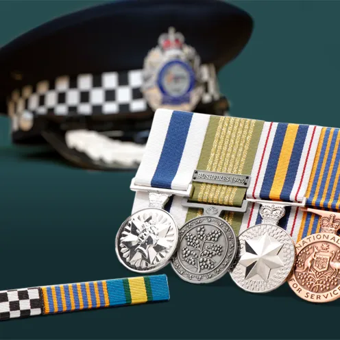 Replica Police Medals and Mounting